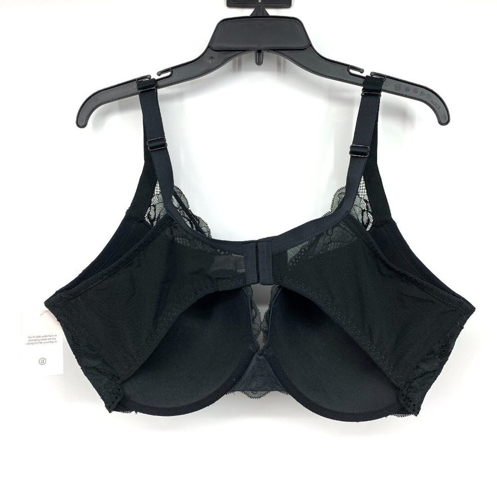 Auden Bra Womens 42DDD Black Sublime Lace Plunge Push-Up Underwire NWT - Picture 5 of 11